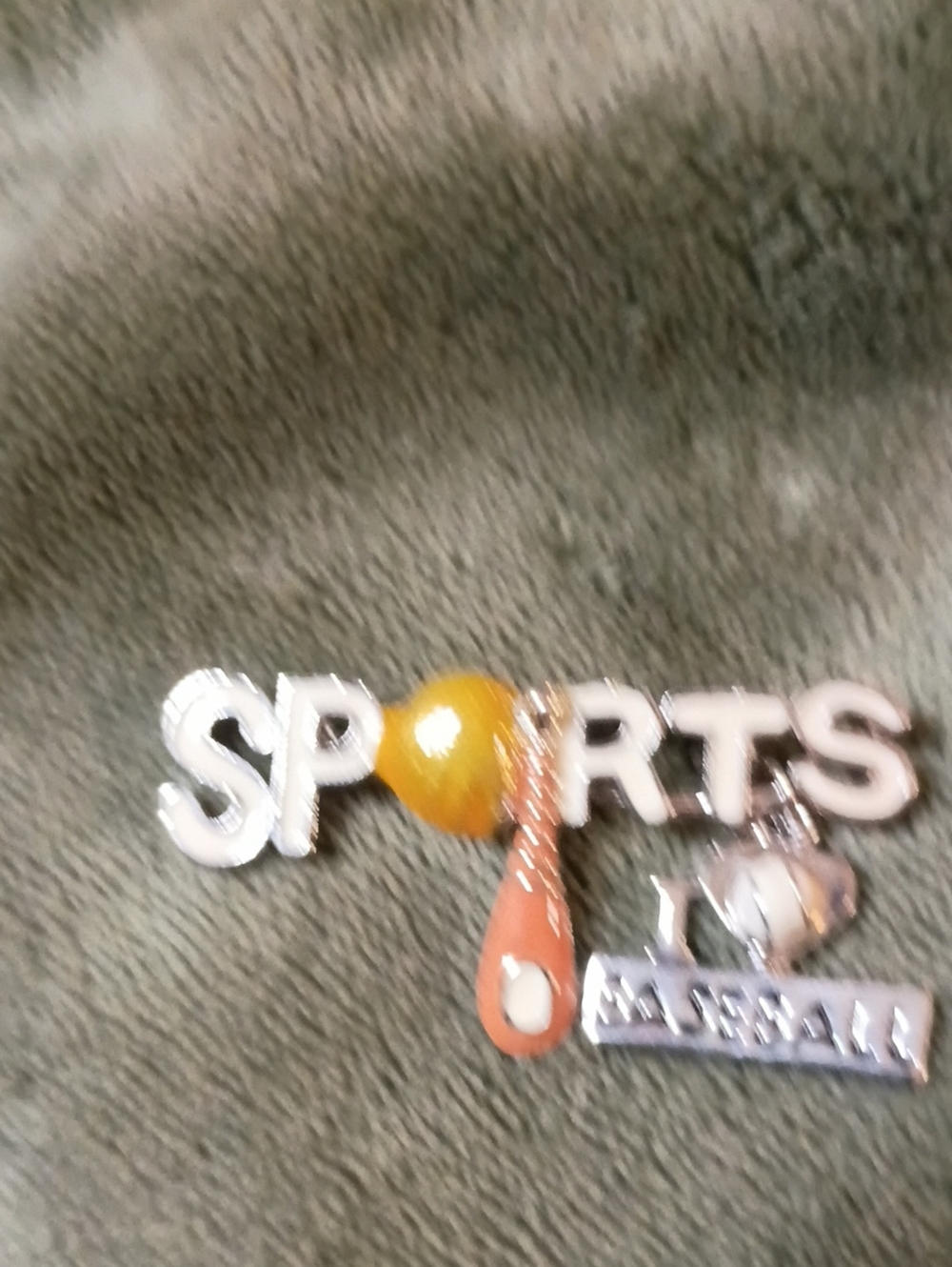 Sports-Themed Women’s Brooch in White, Yellow & Orange - Unbranded